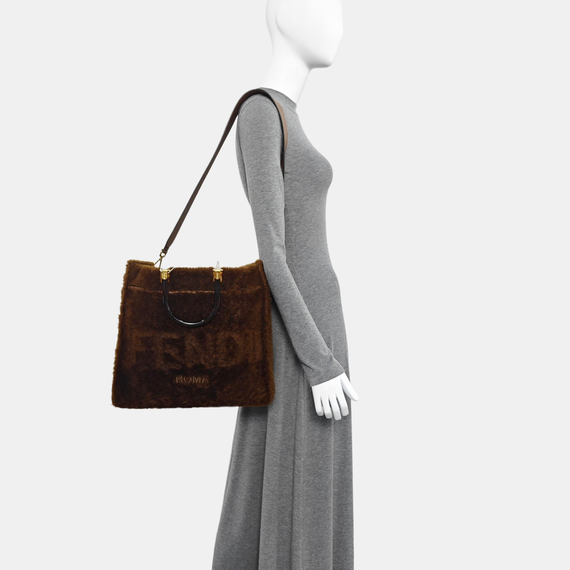Suede Shoulder Bag Brown