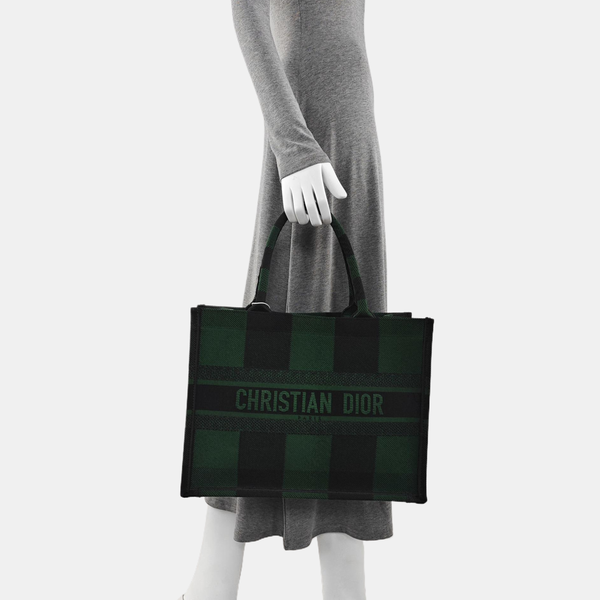 Authenticated pre-owned  Book Tote Medium Canvas Green - Tote Bag at Looply
