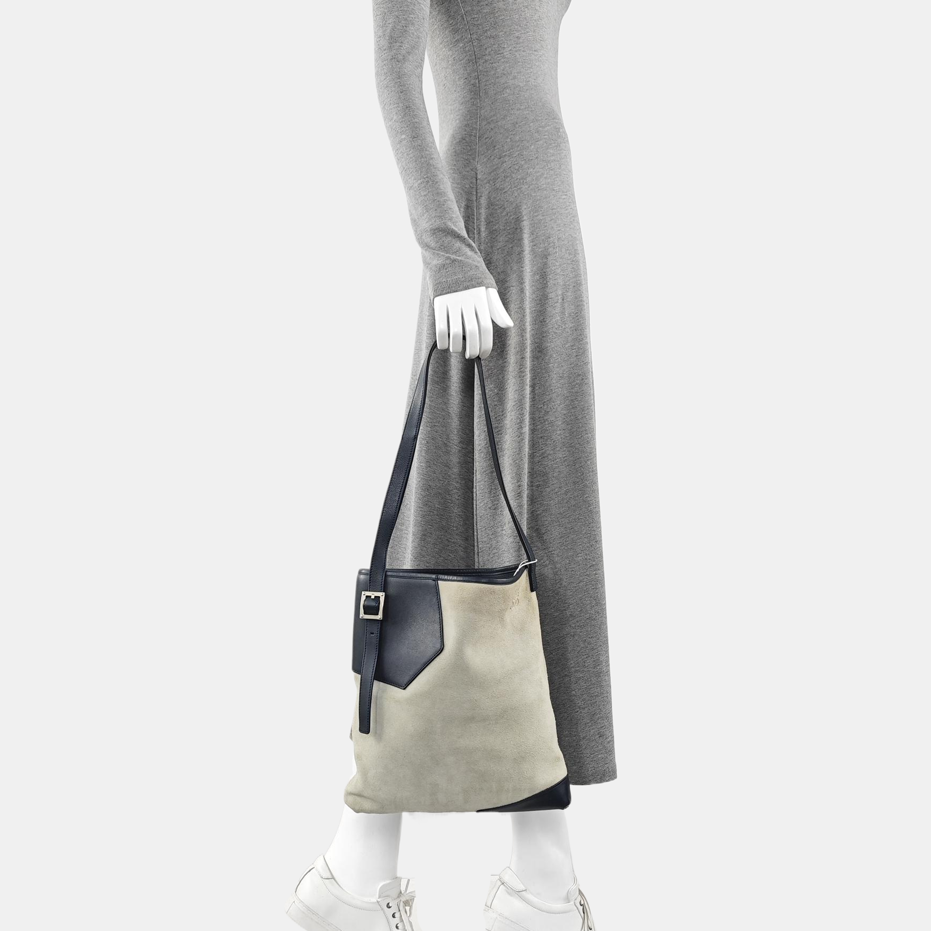 Suede Shoulder Bag Gray