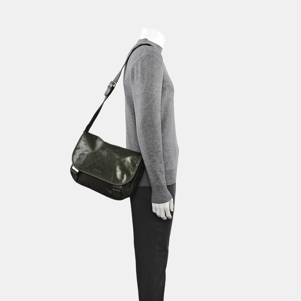 GG Imprime Monogram Coated Canvas Green