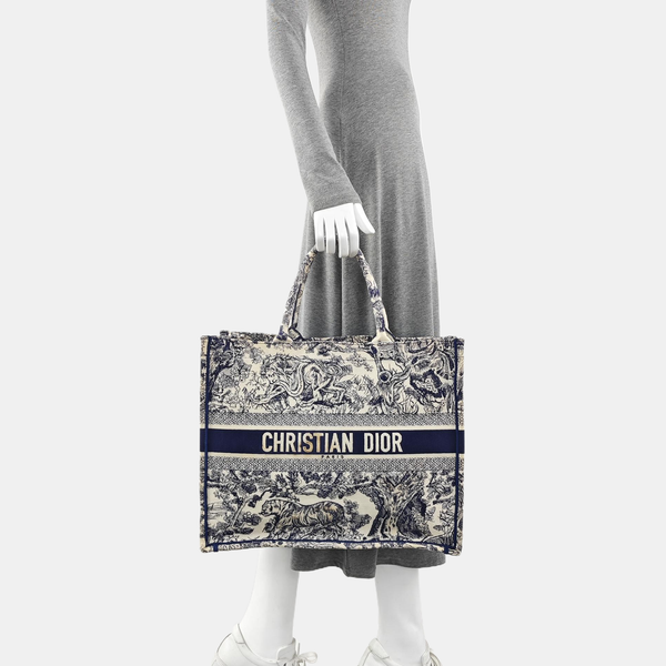 Book Tote Large Fabric Blue