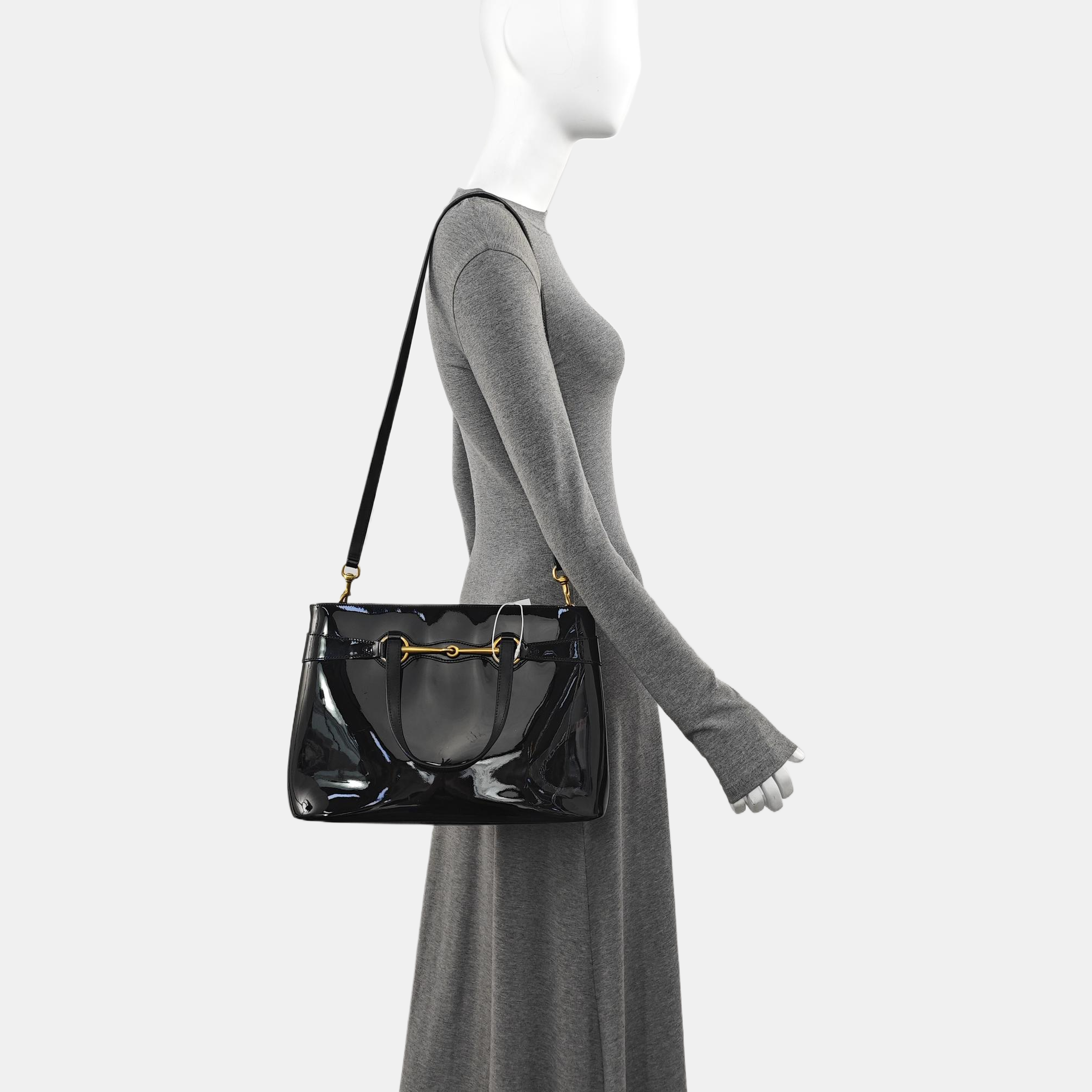 Horsebit 1955 Medium Patent Leather Black