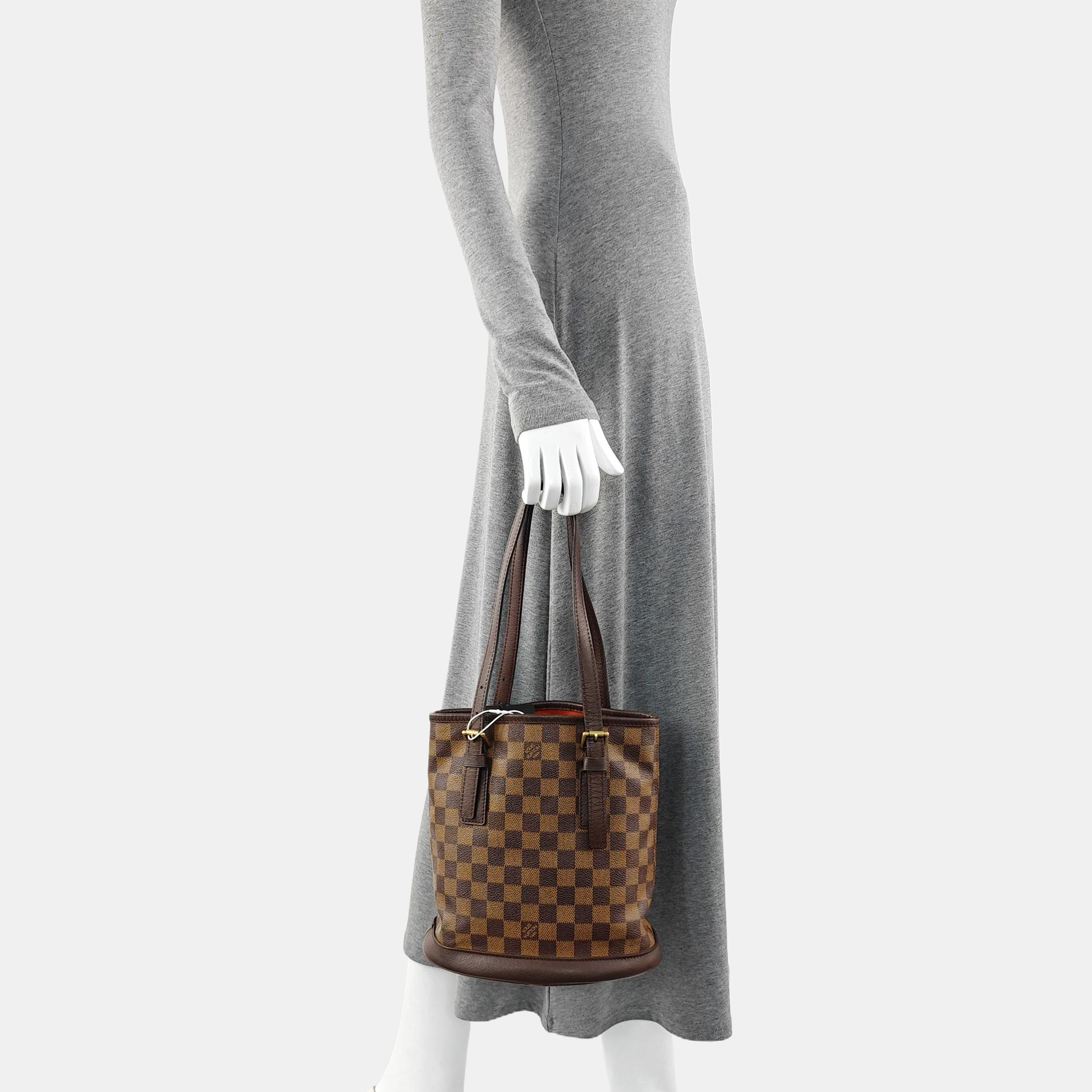 BUCKET PM Damier Ebene Coated Canvas Brown