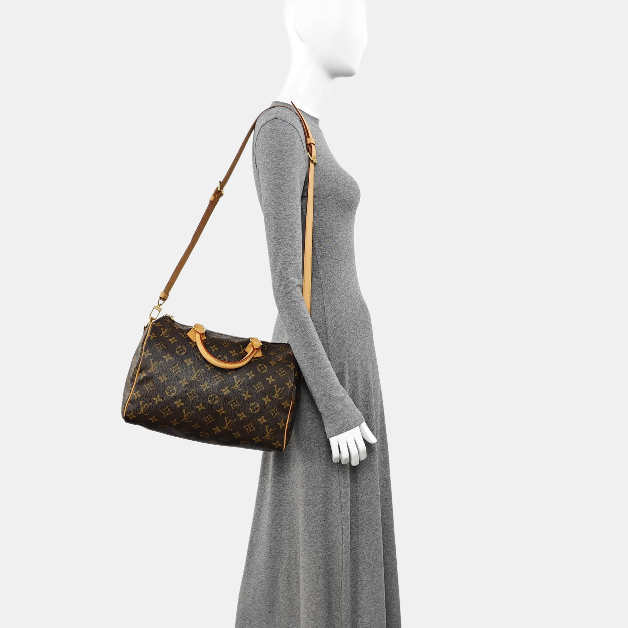 SPEEDY 30 Monogram Coated Canvas Brown
