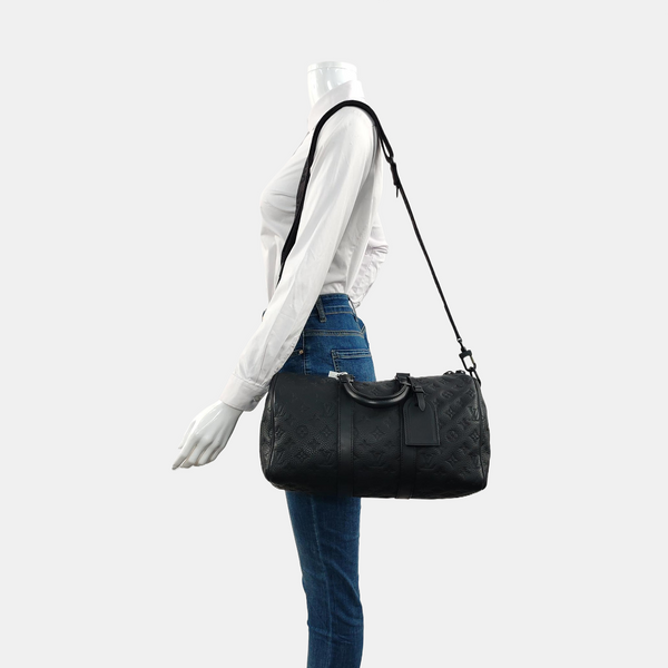 KEEPALL 35 Monogram Calfskin Black