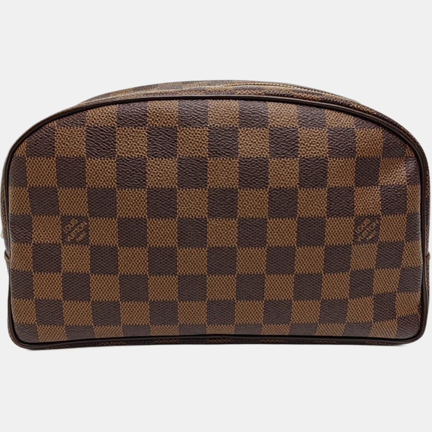 Damier Ebene Coated Canvas Clutch Brown