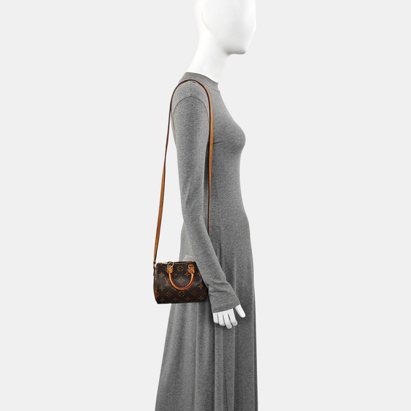 SPEEDY Nano Monogram Coated Canvas Brown