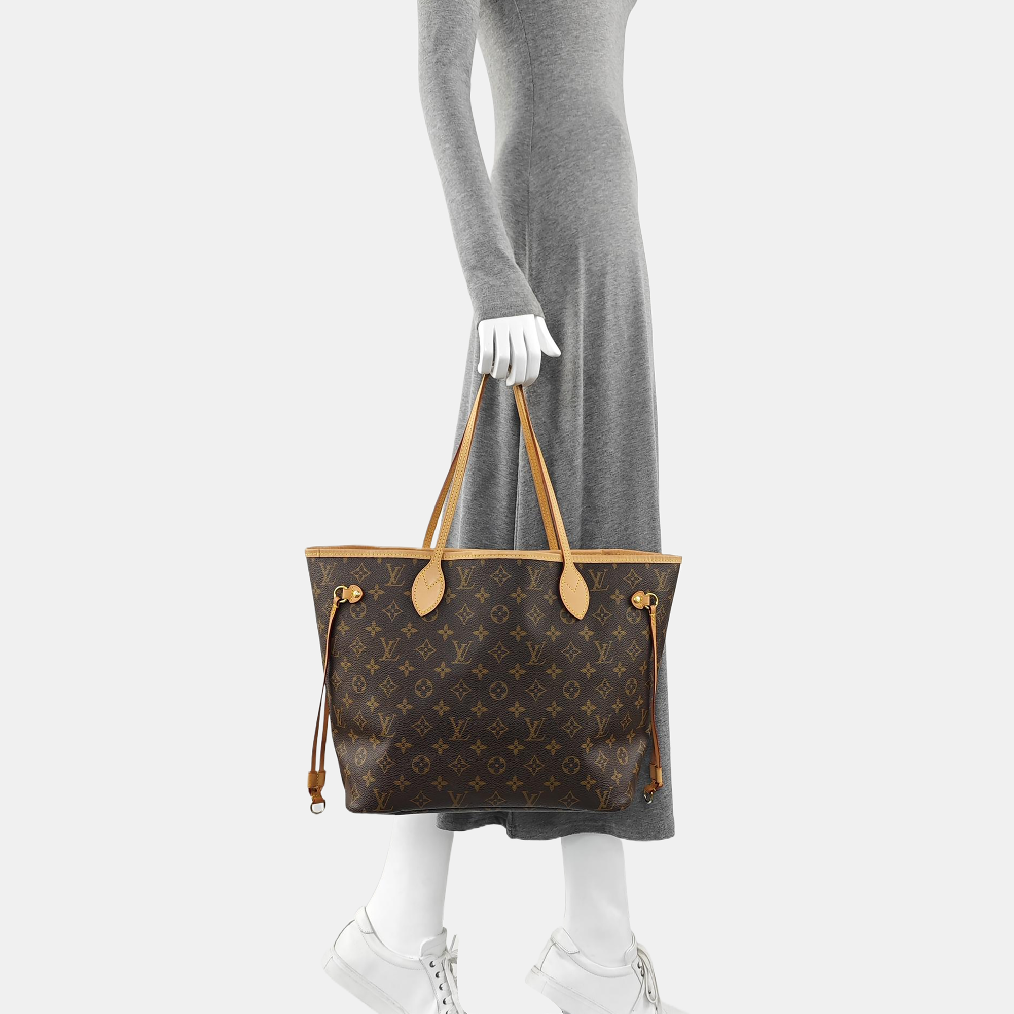 NEVERFULL MM Monogram Coated Canvas Brown