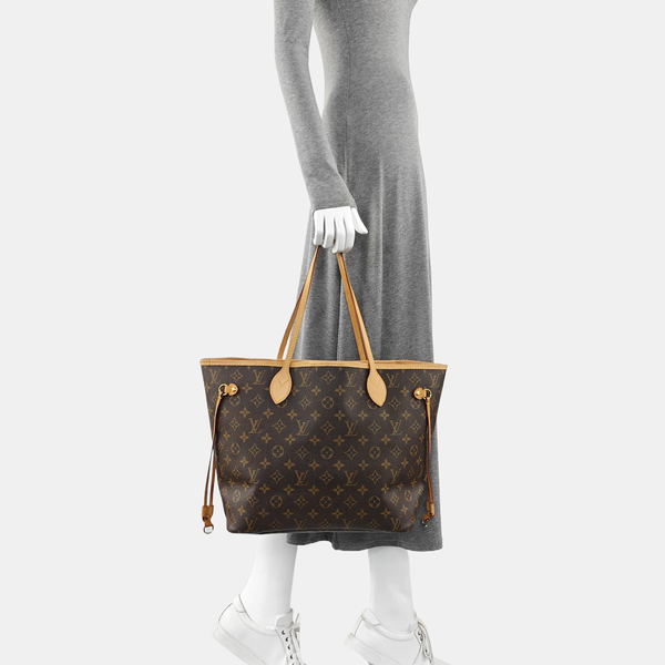 NEVERFULL MM Monogram Coated Canvas Brown