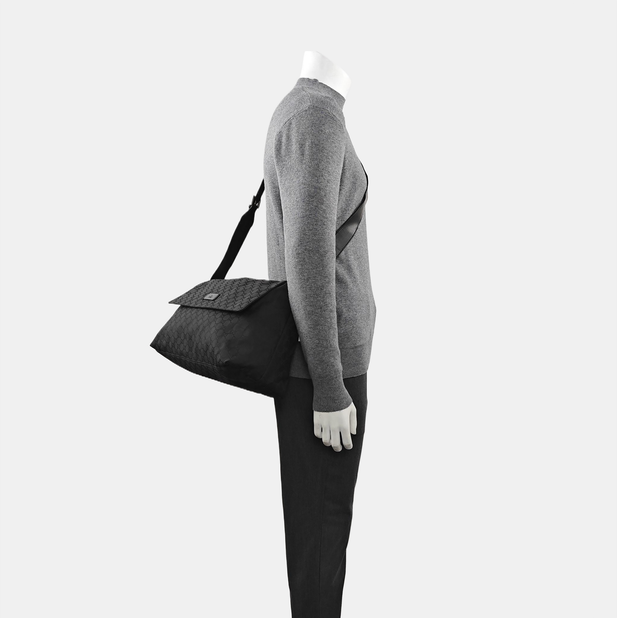 Monogram Canvas Shoulder Bag Black