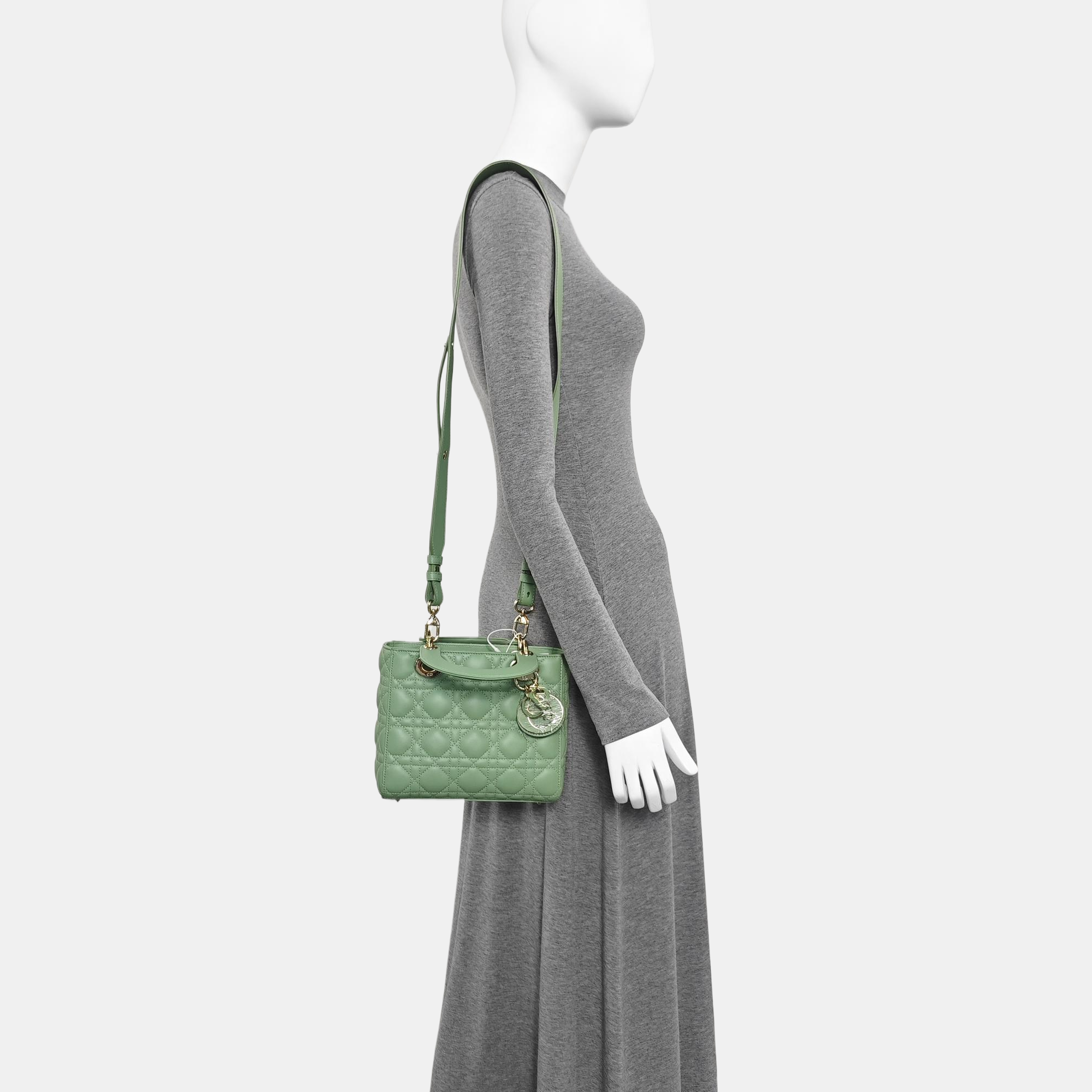 Lady Dior Small Cannage Lambskin Green