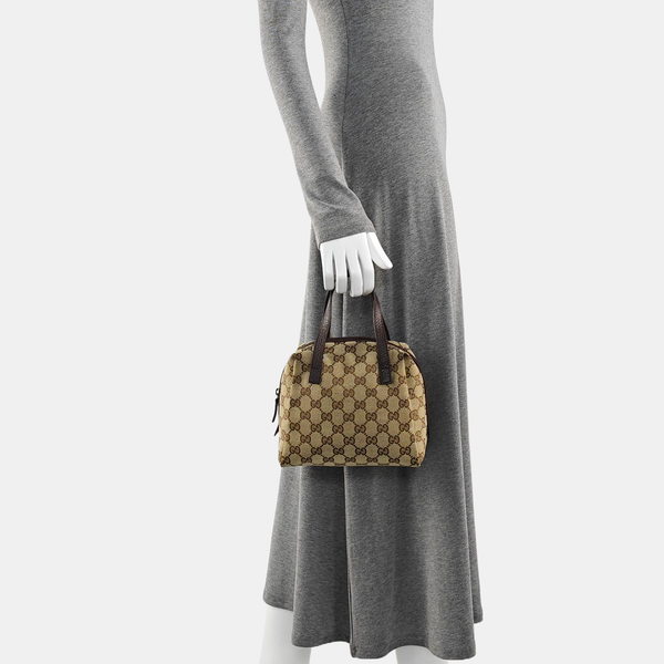 Monogram Canvas Top Handle Bag Brown