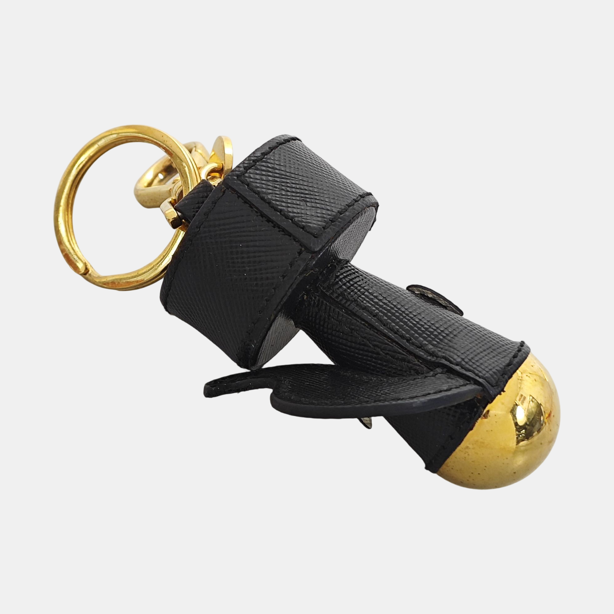 Leather Bag Charm Black