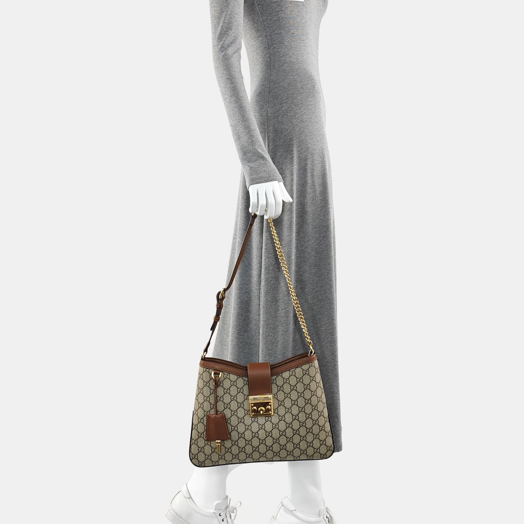 Padlock Medium Monogram Coated Canvas Brown