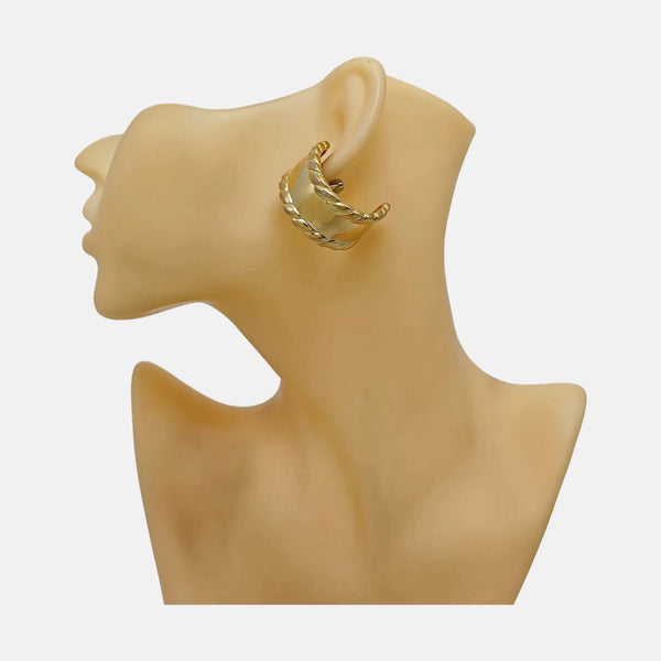 Metal Gold Clip On Earrings