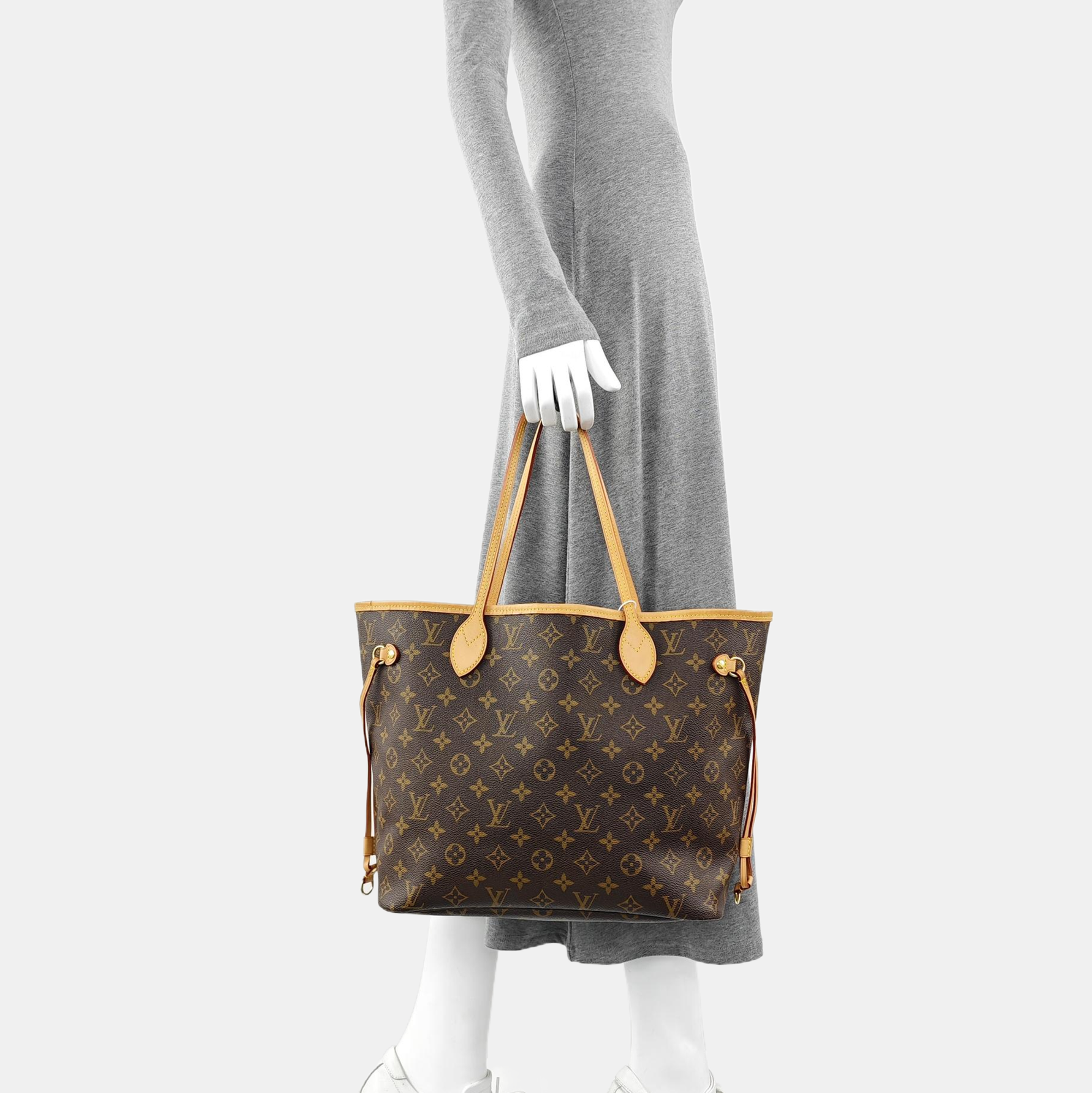 NEVERFULL MM Monogram Coated Canvas Brown