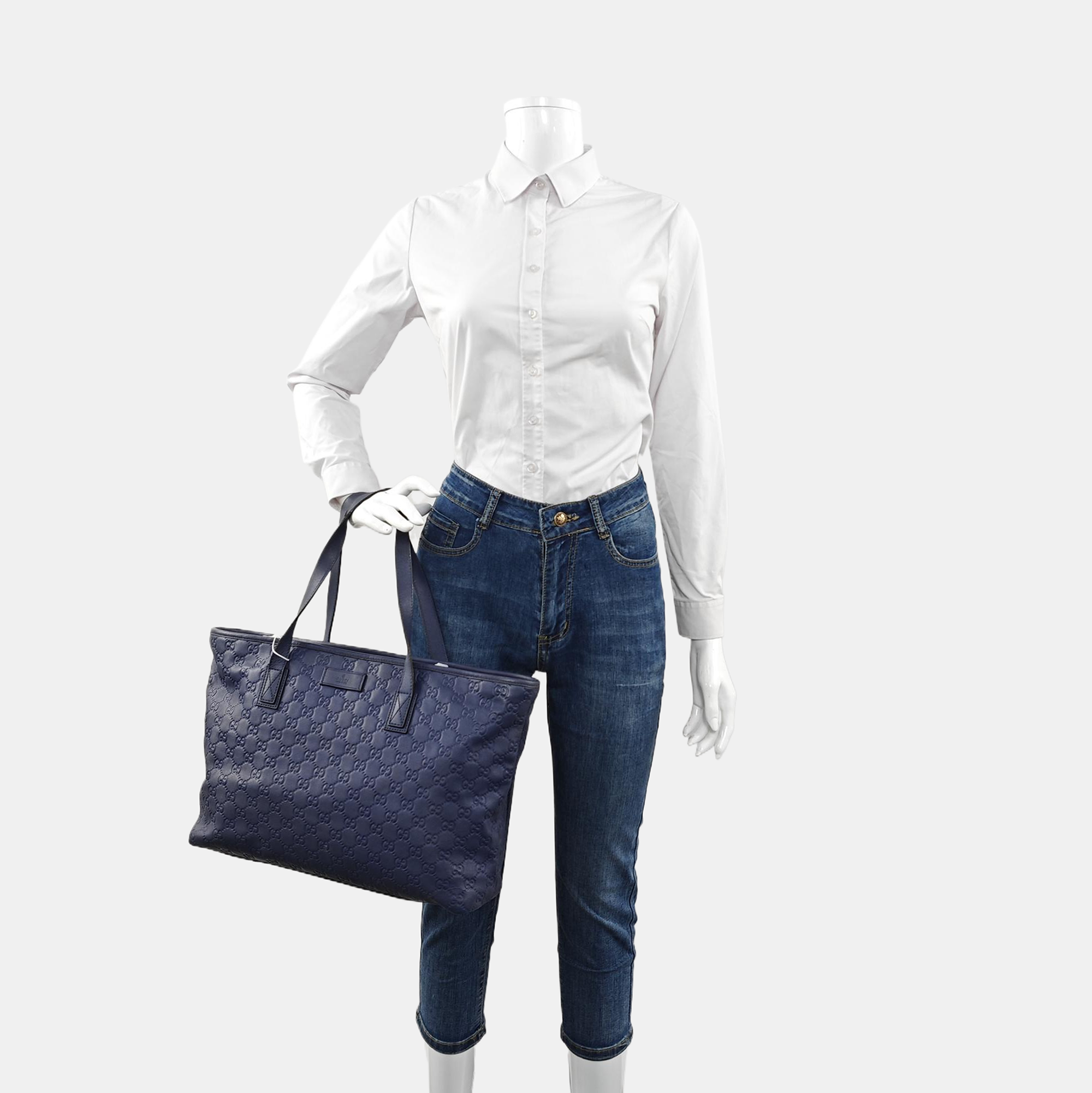 GG Imprime Monogram Calfskin Blue