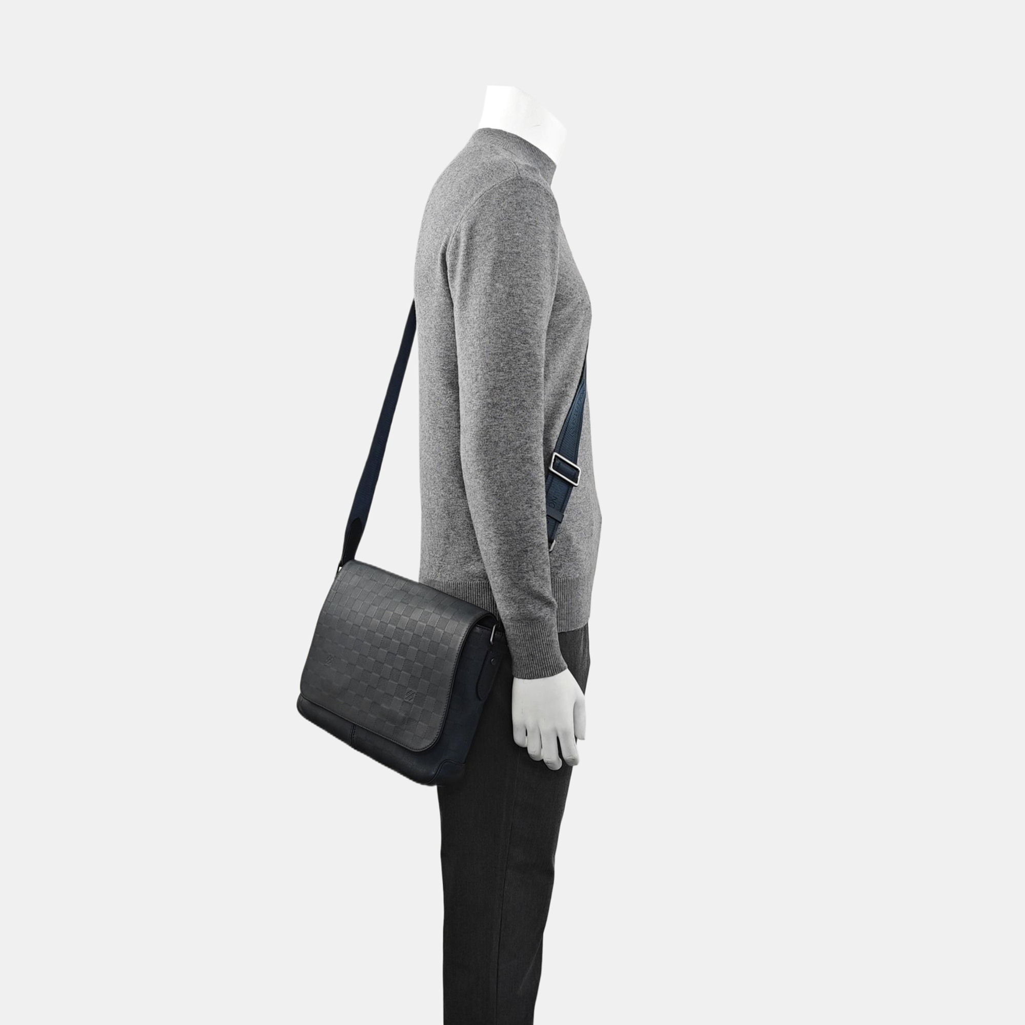 DISTRICT Damier Calfskin Blue