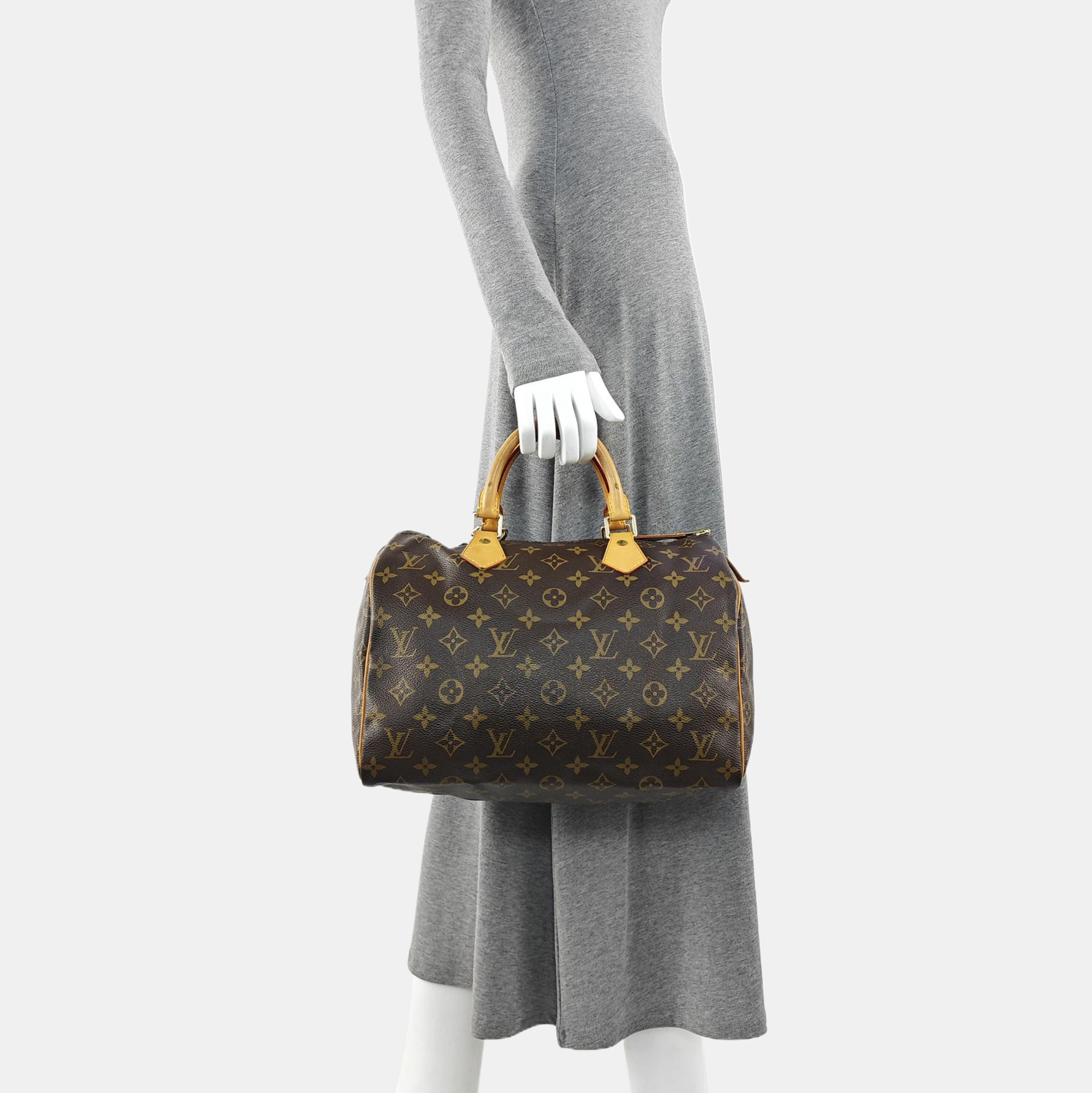 SPEEDY 30 Monogram Coated Canvas Brown