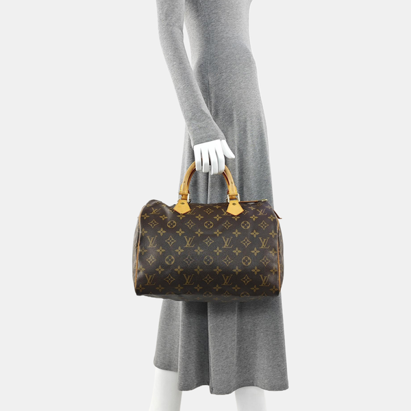 SPEEDY 30 Monogram Coated Canvas Brown