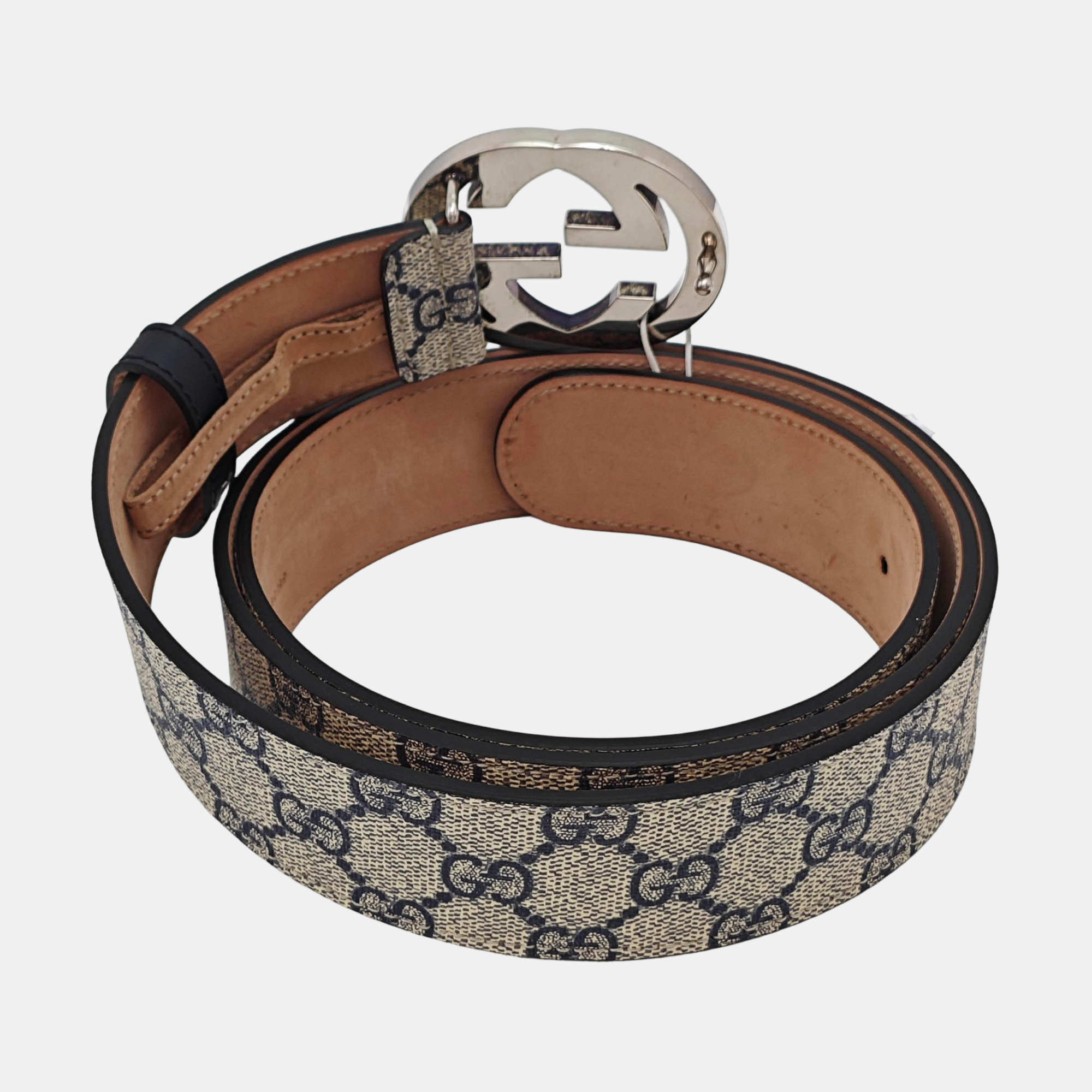 Leather Belt Beige