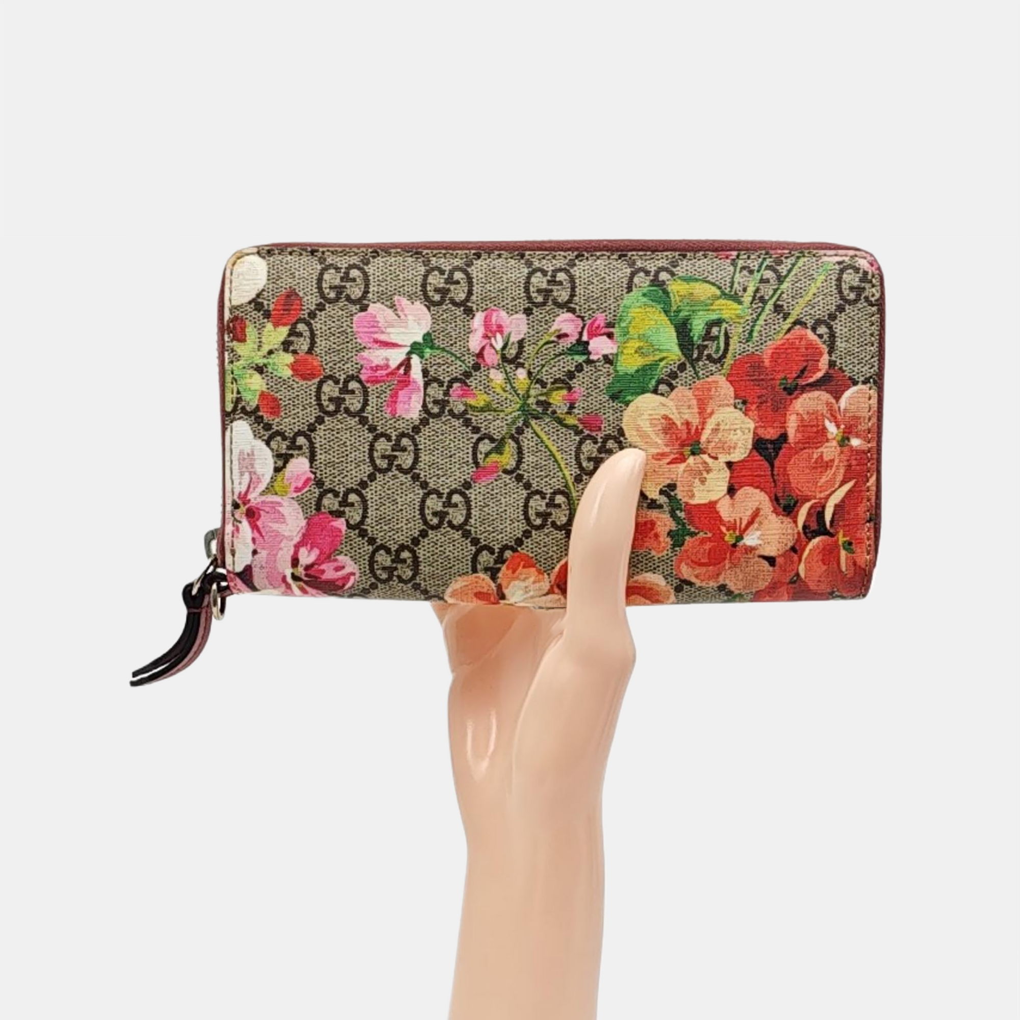GG Blooms Monogram Coated Canvas Beige Wallet
