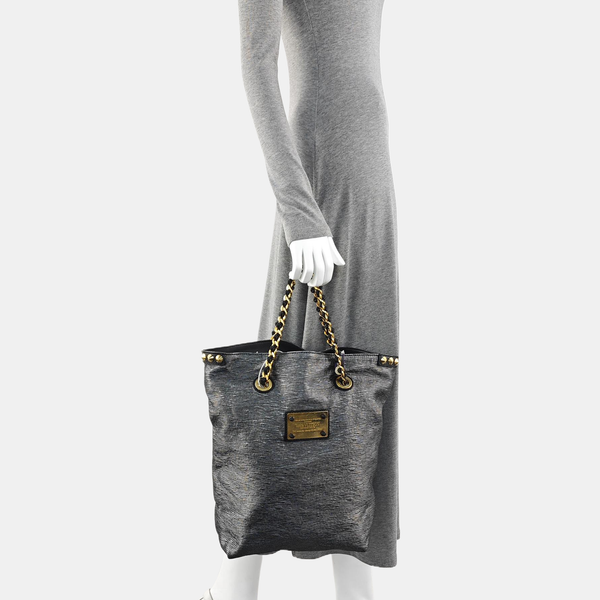 Fabric Tote Bag Silver