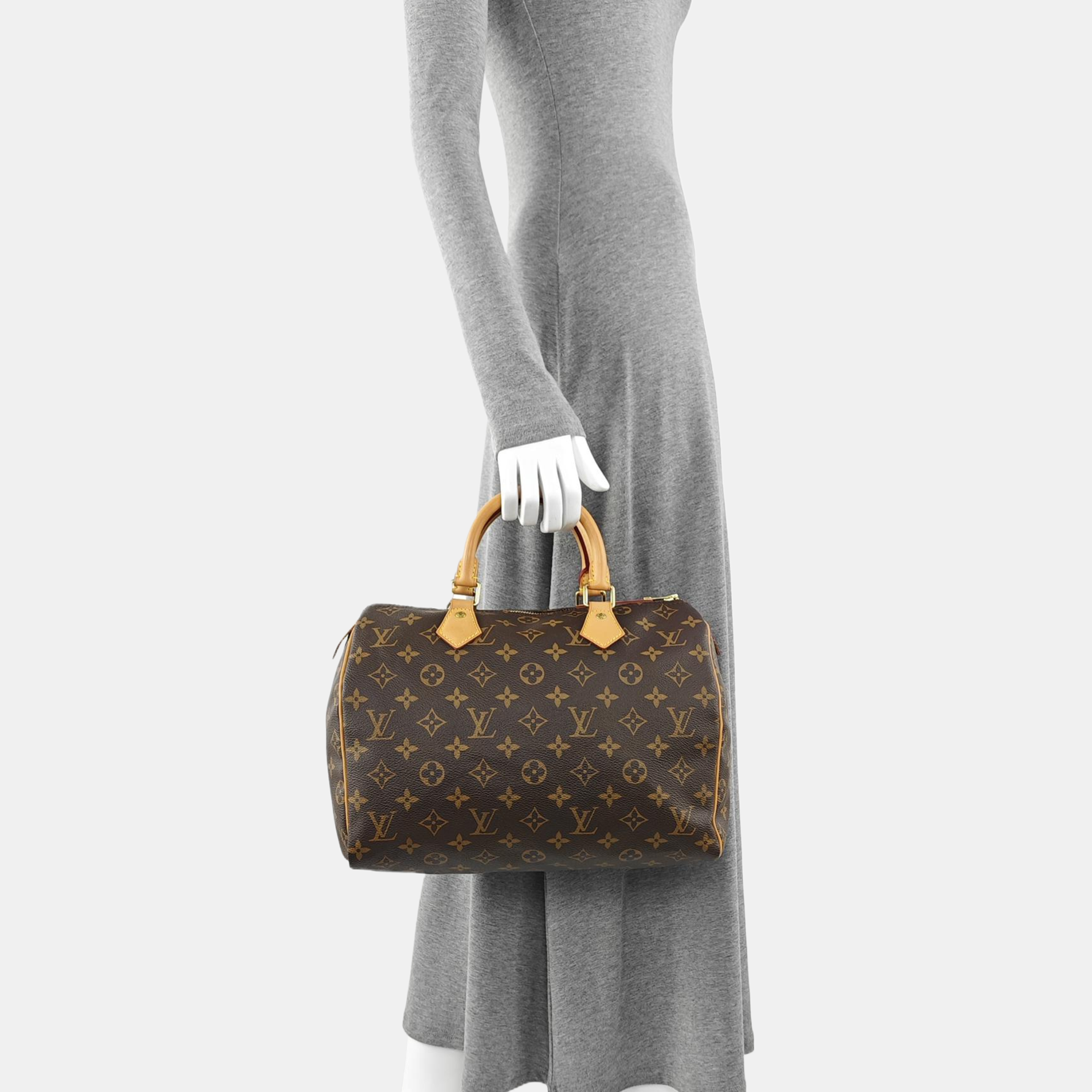 SPEEDY 30 Monogram Coated Canvas Brown