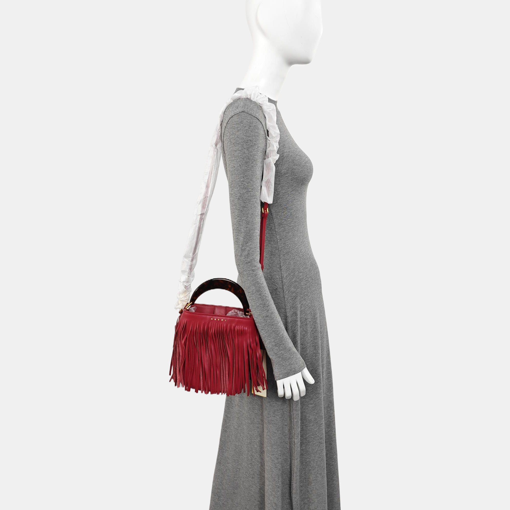 Calfskin Bucket Bag Red