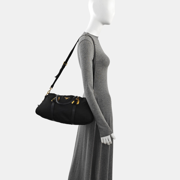 Nylon Shoulder Bag Black