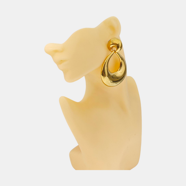 Metal Gold Clip On Earrings