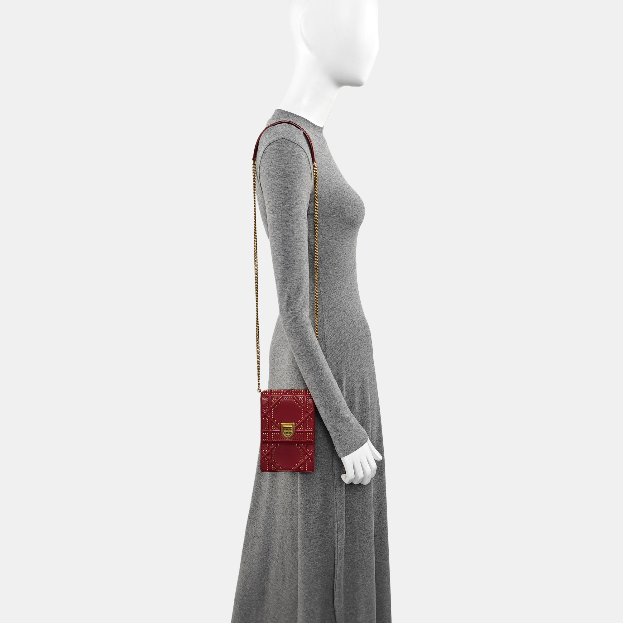 Diorama Cannage Calfskin Red
