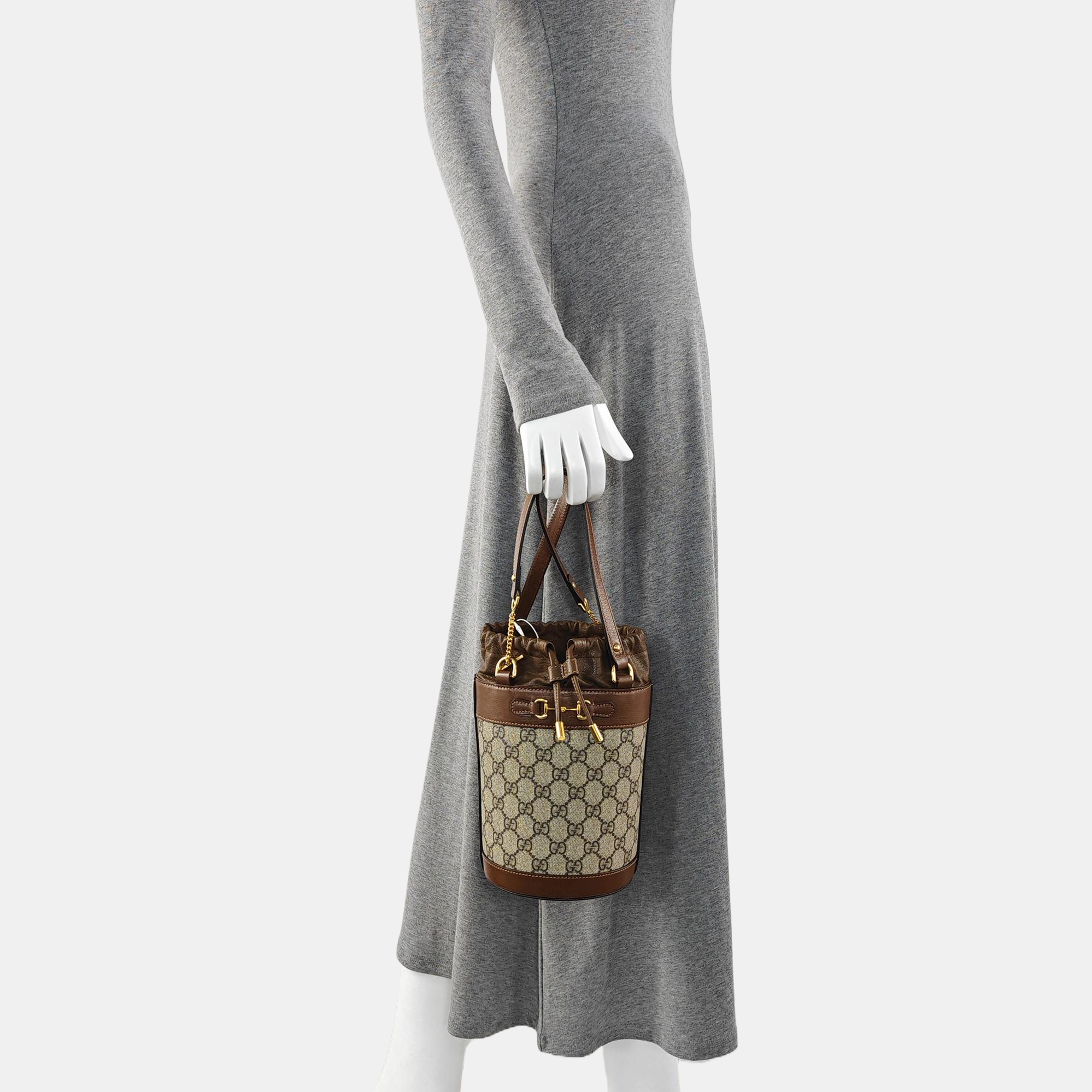 Horsebit 1955 Small Coated Canvas Beige