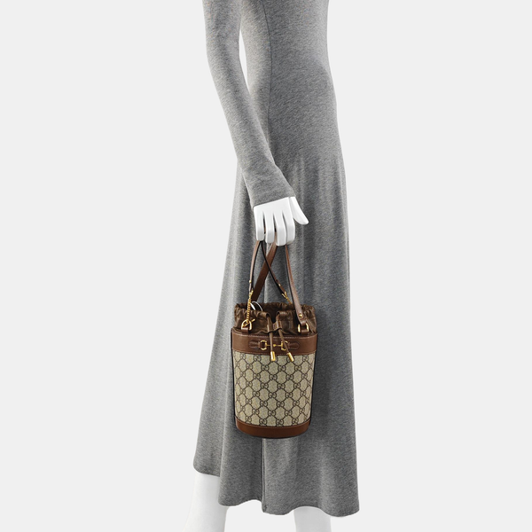 Horsebit 1955 Small Coated Canvas Beige