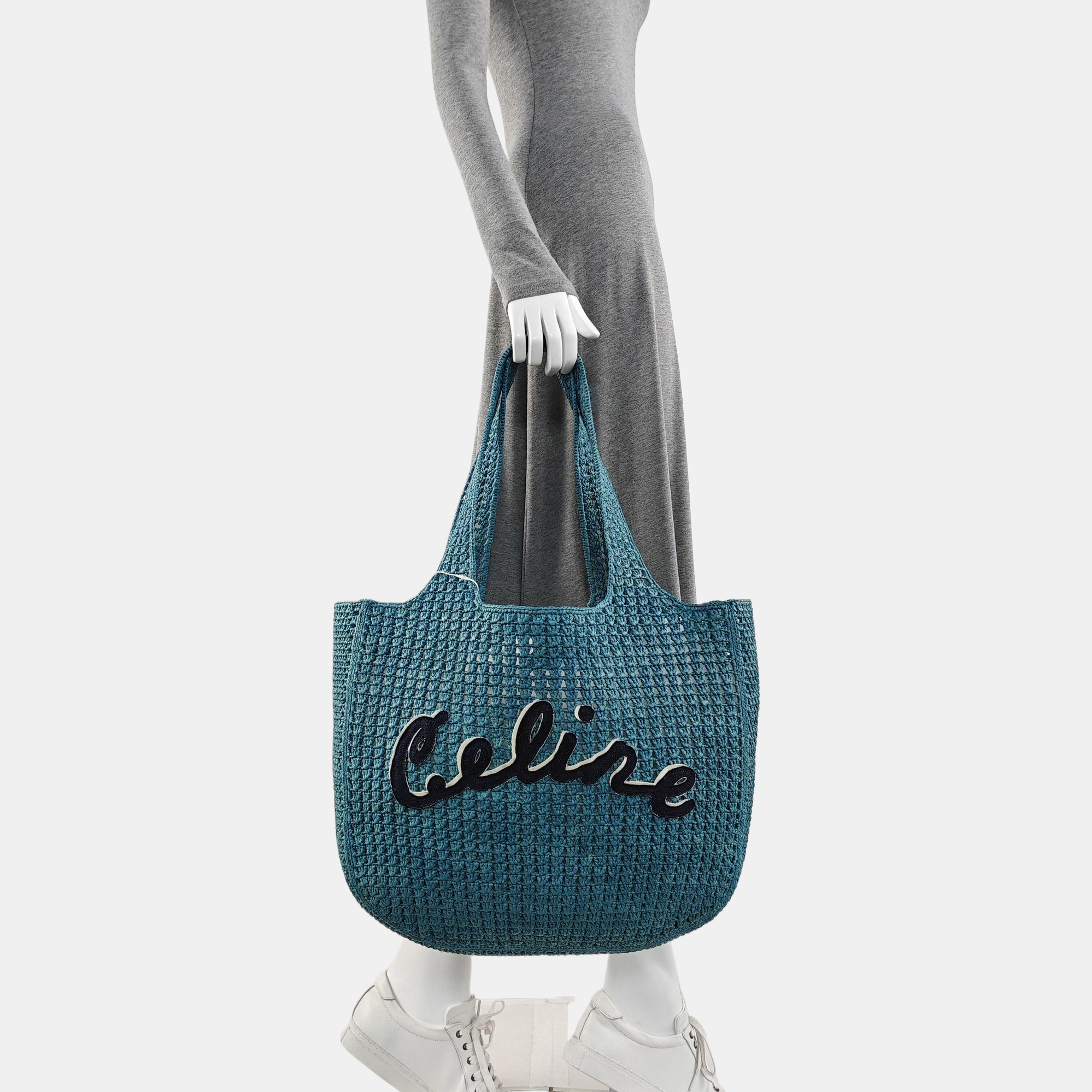Large Straw Blue