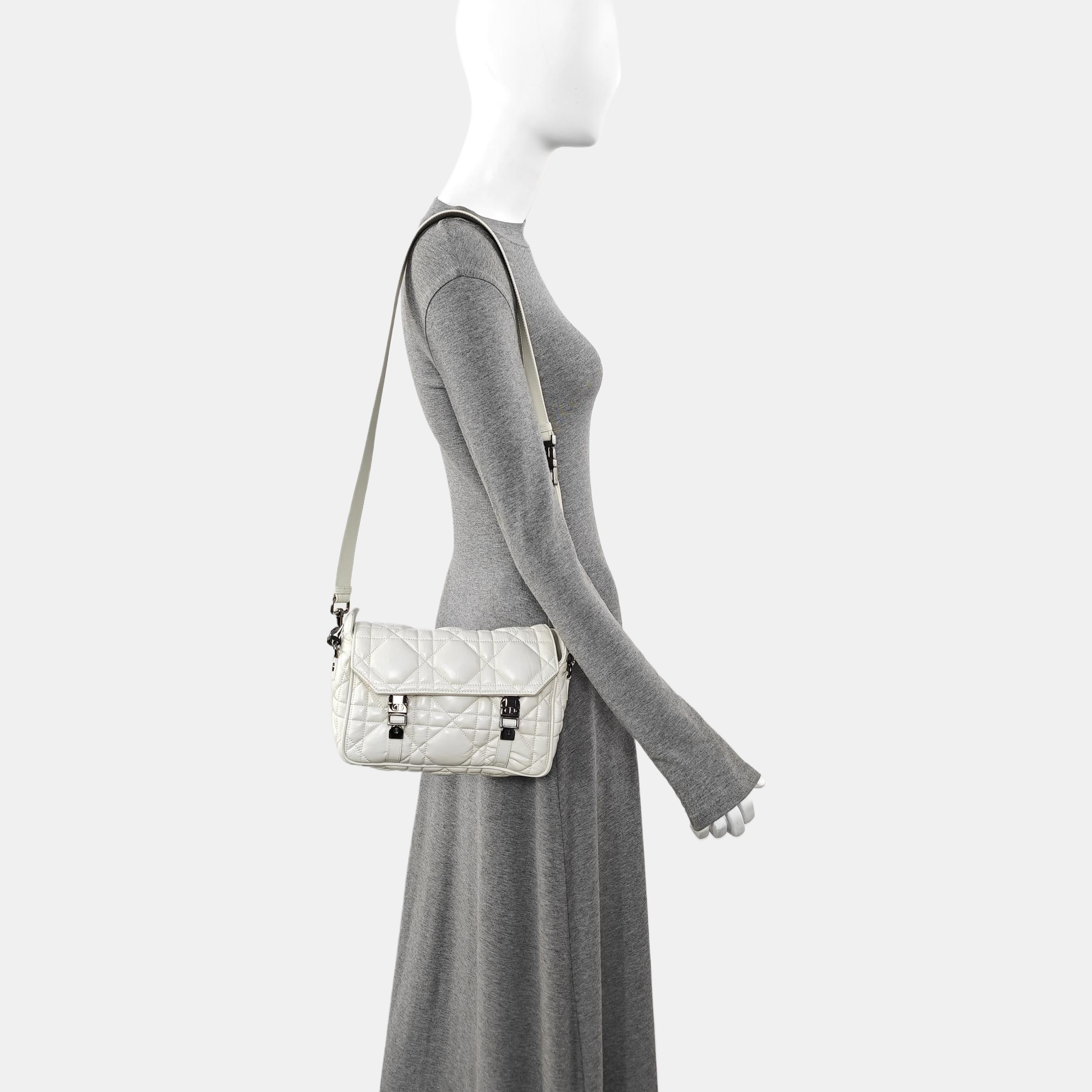 Diorcamp Small Cannage Calfskin White