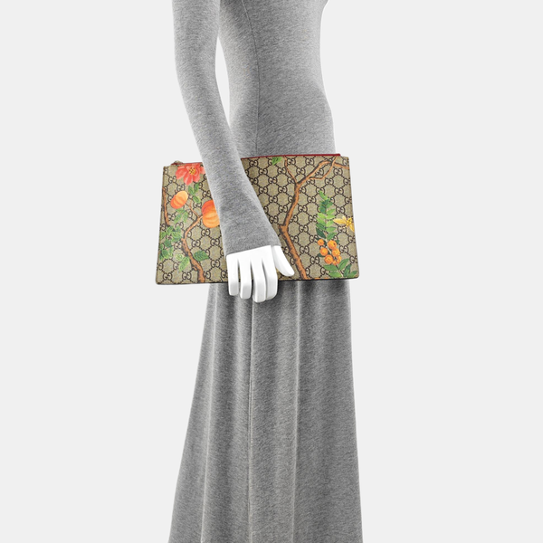 GG Blooms Monogram Coated Canvas Beige