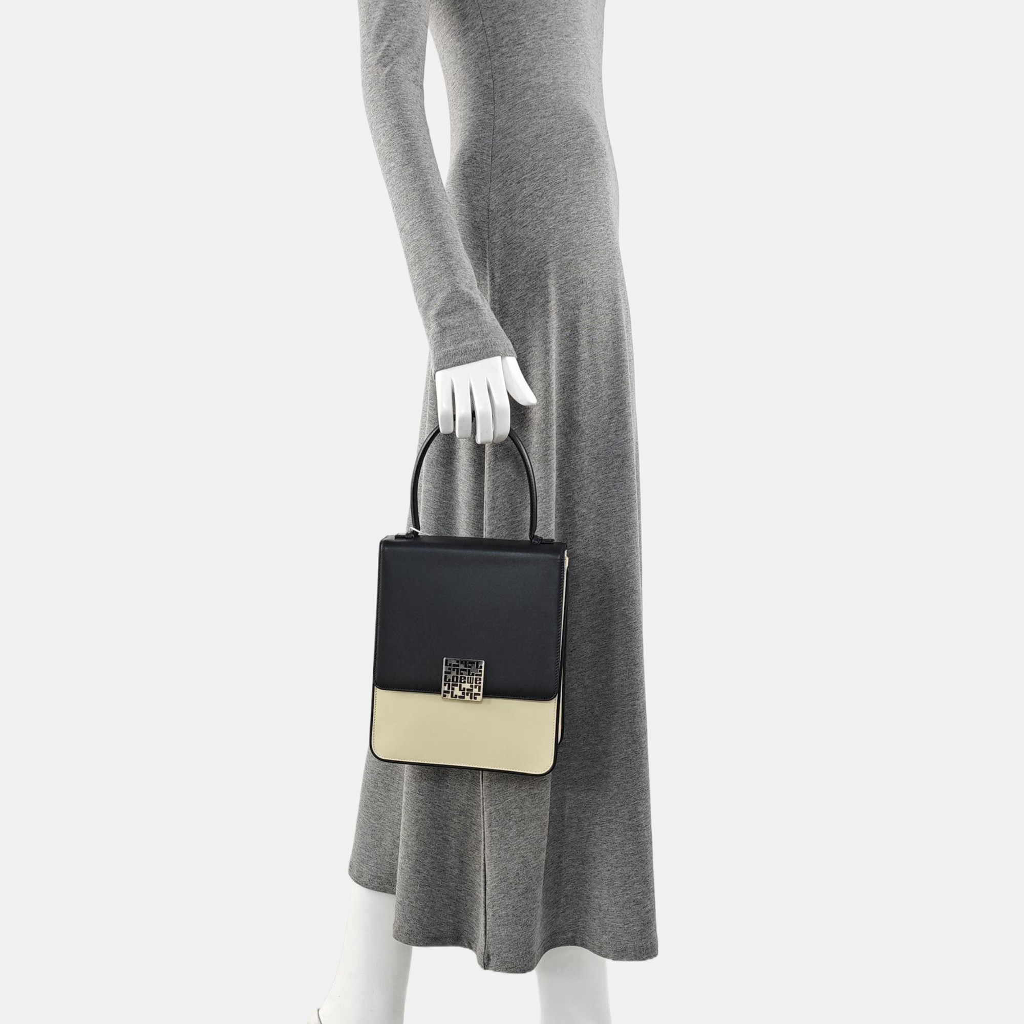 Calfskin Top Handle Bag Multicolor
