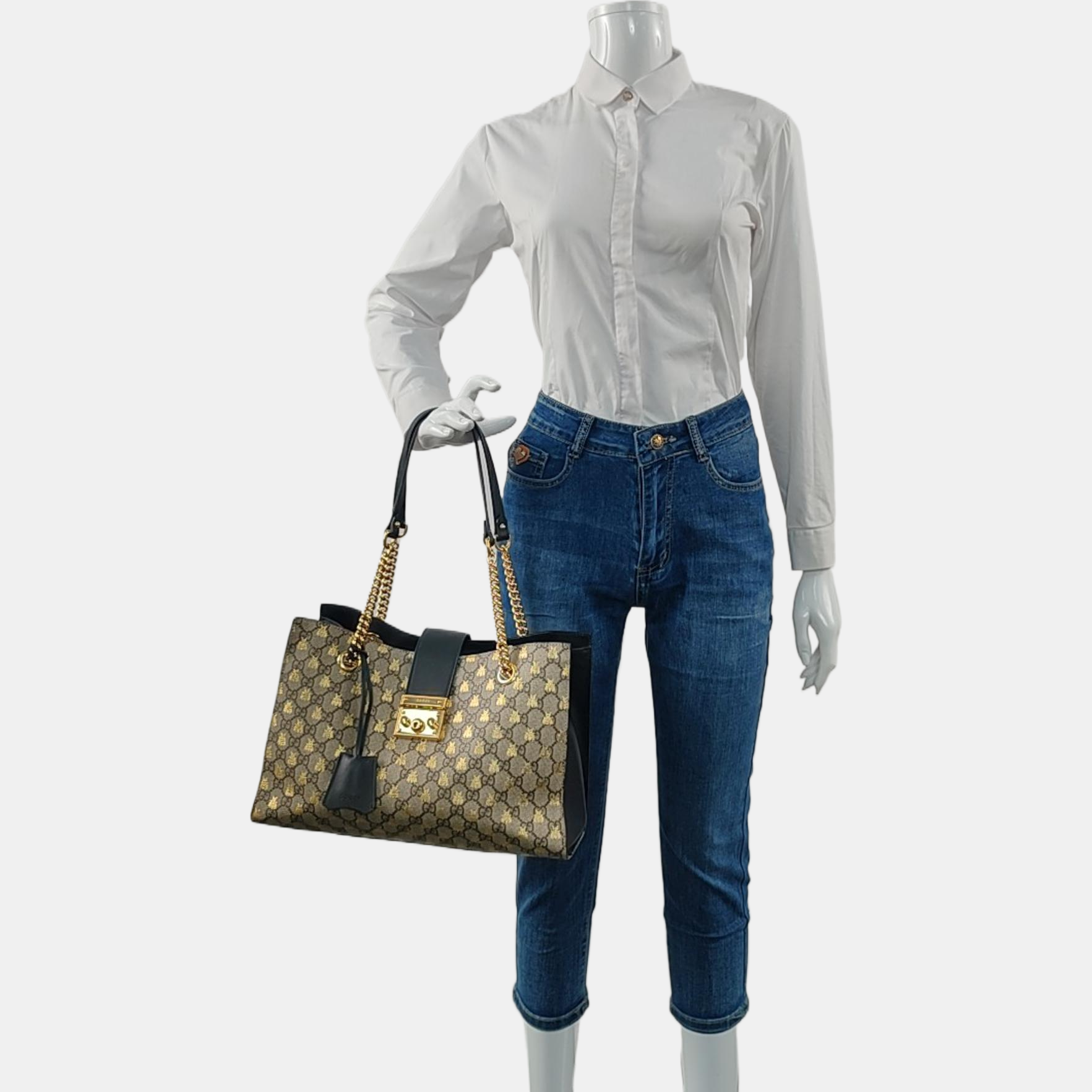 Authenticated pre-owned  Padlock Medium Monogram Coated Canvas Brown - Tote Bag at Looply