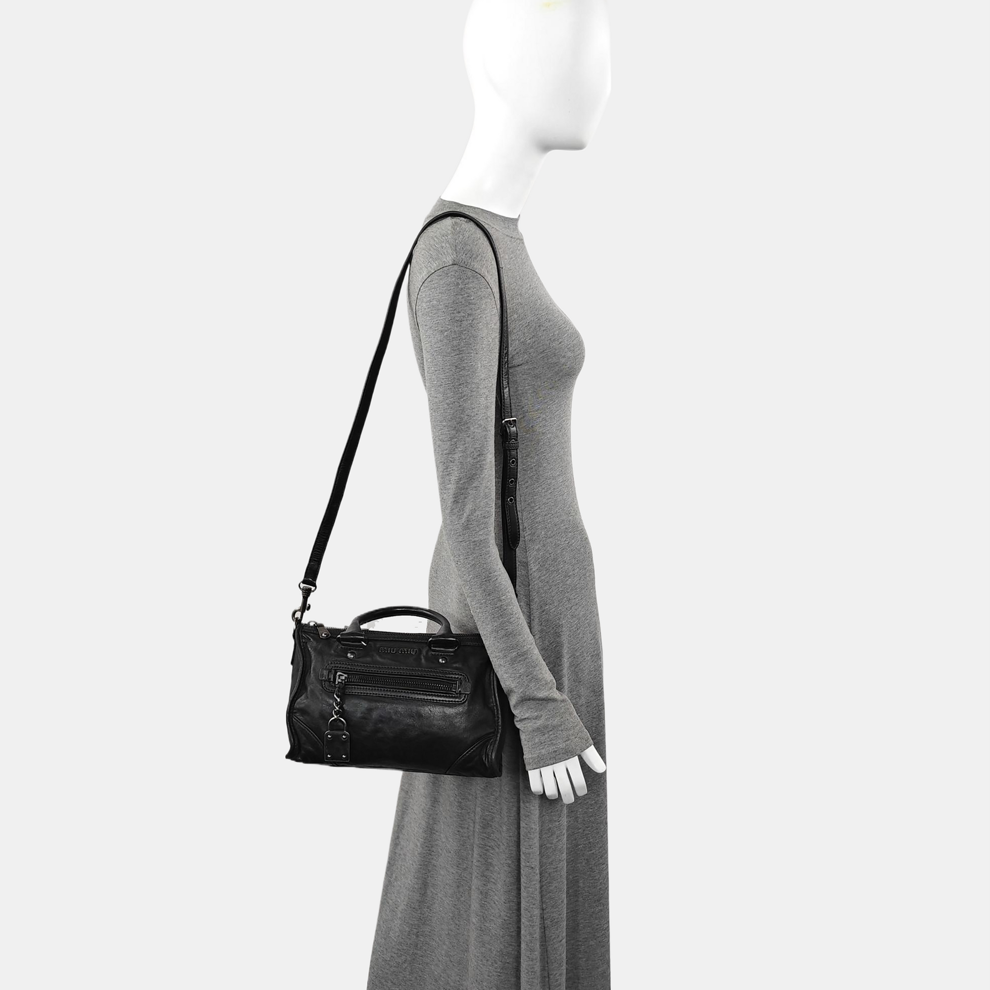 Calfskin Shoulder Bag Black