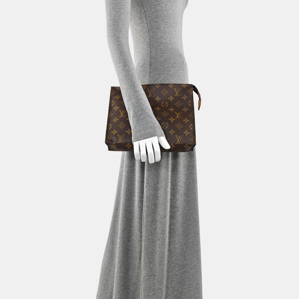 TOILET POCKET 26 Monogram Coated Canvas Brown