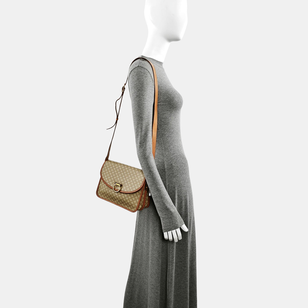 Coated Canvas Shoulder Bag Beige