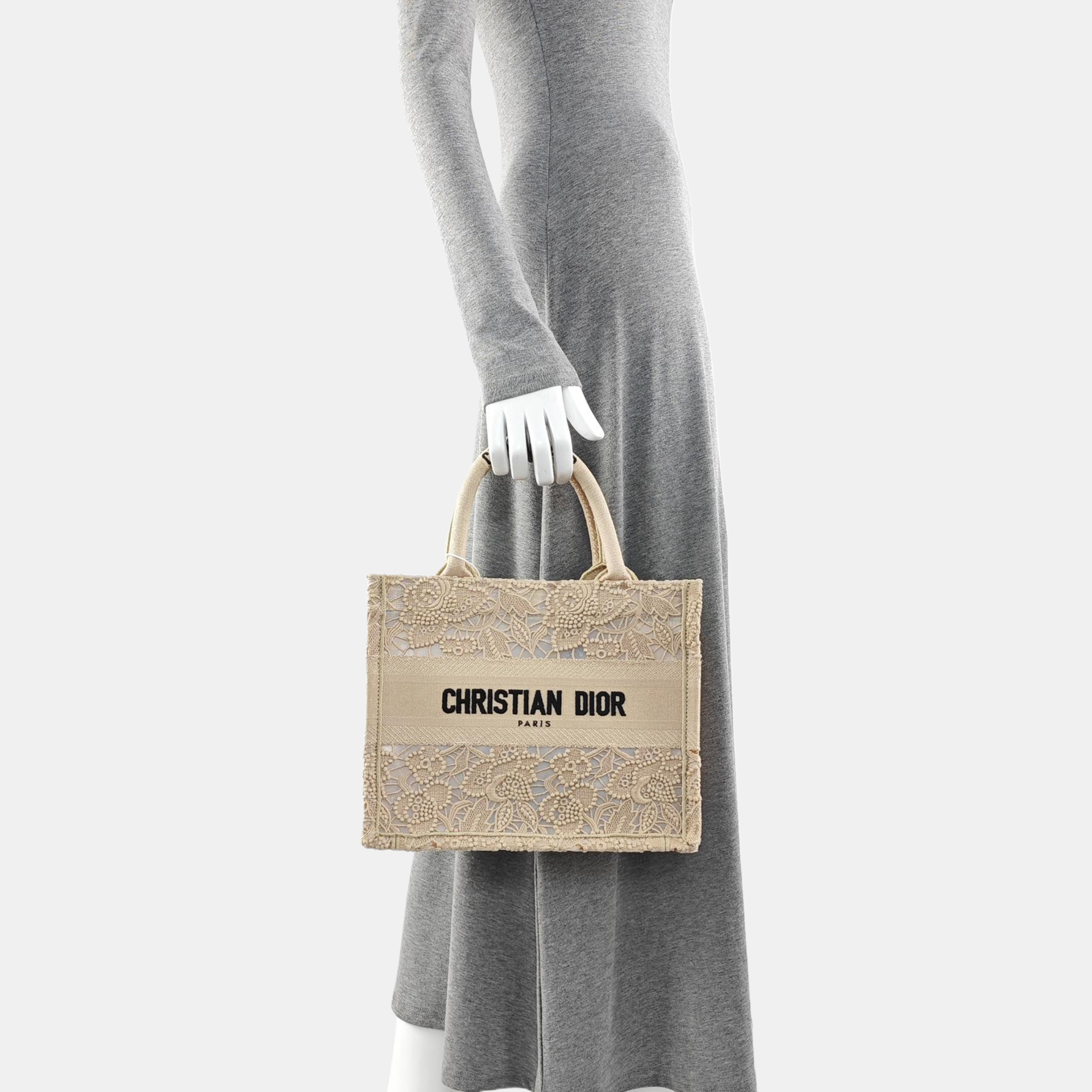 Book Tote Small Fabric Beige