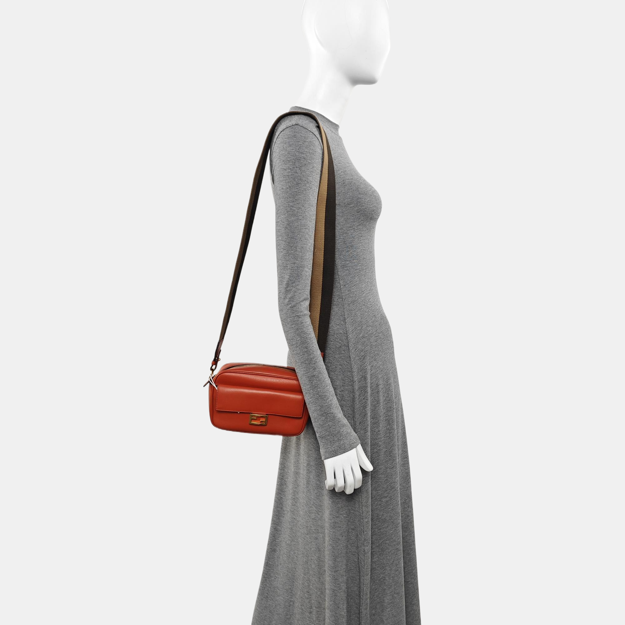 Leather Shoulder Bag Mini Orange