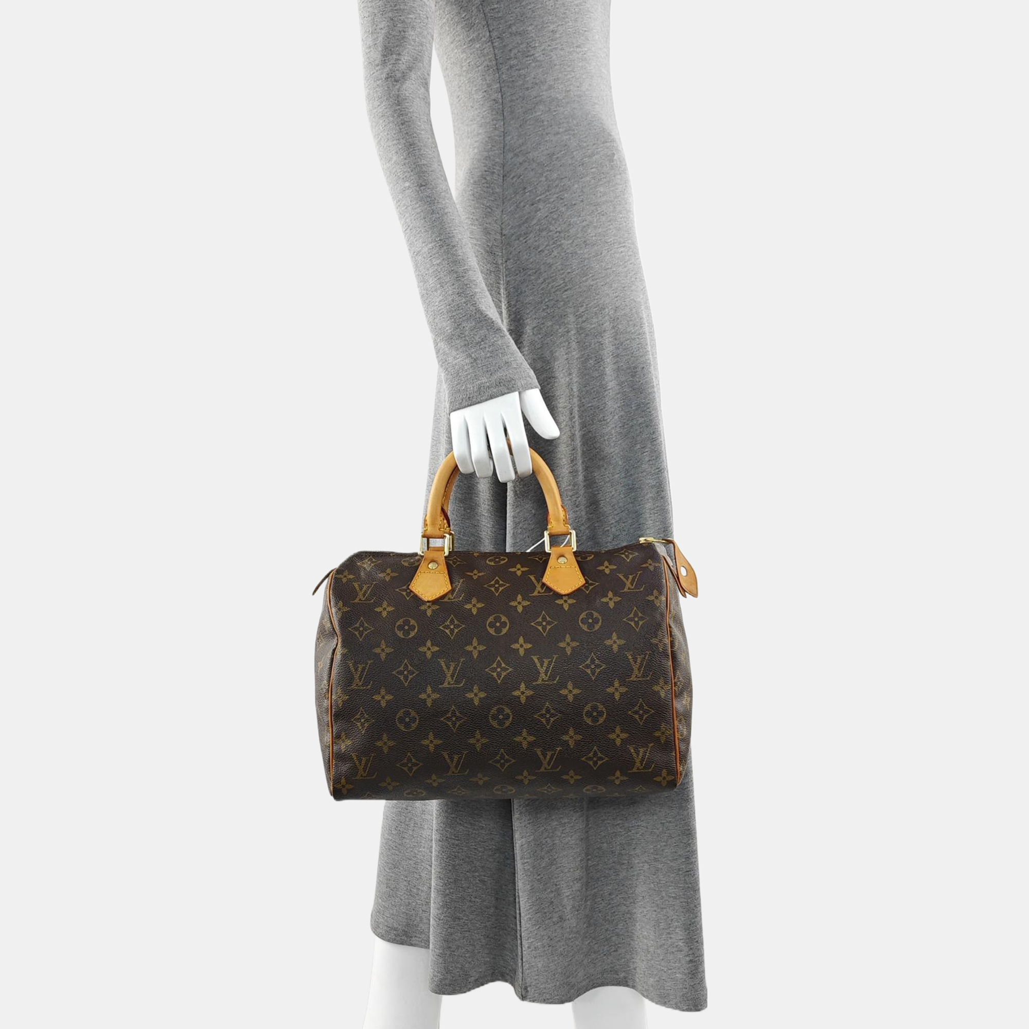 SPEEDY 30 Monogram Coated Canvas Brown