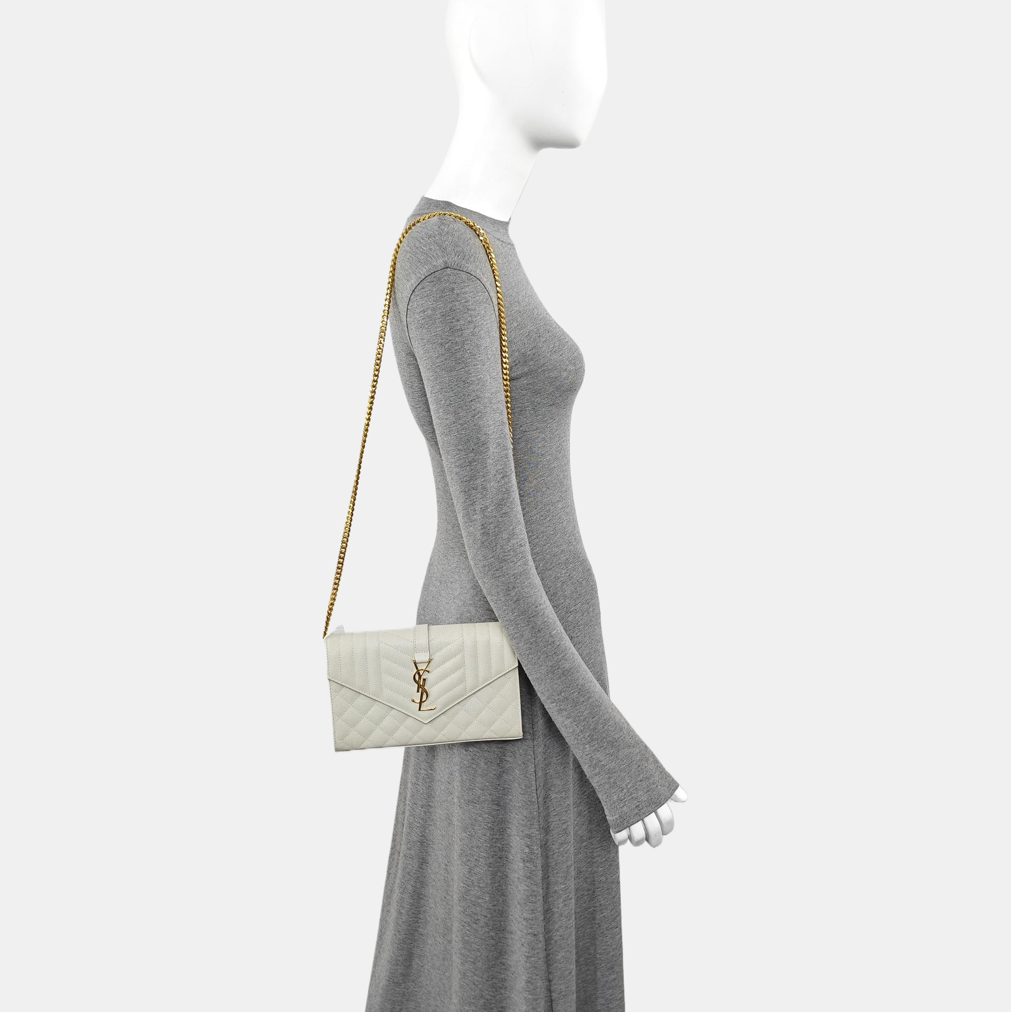 ENVELOPE Small Quilted Calfskin White