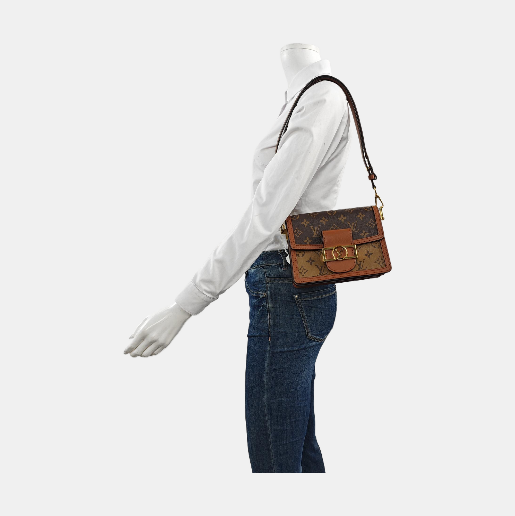 DAUPHINE Mini Monogram Coated Canvas Brown