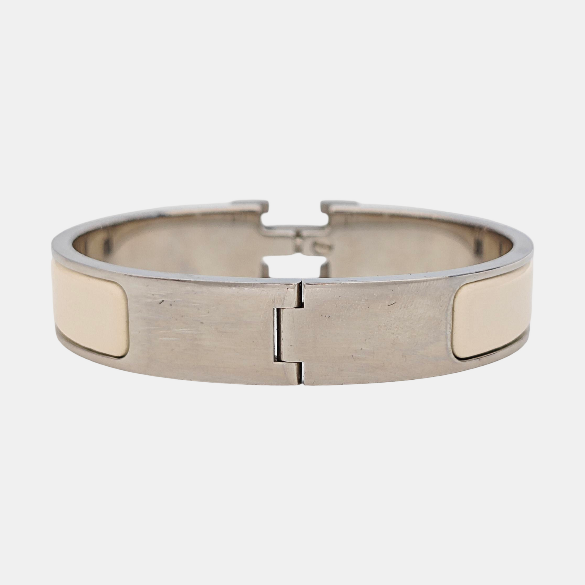 Clic H Metal Silver Bangle