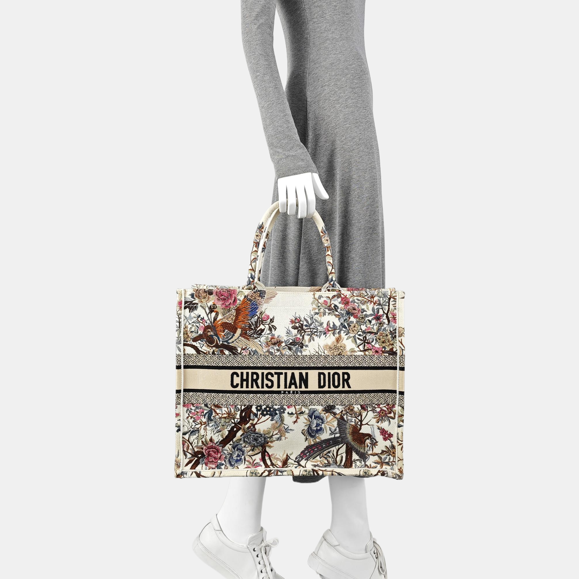 Book Tote Large Canvas Beige
