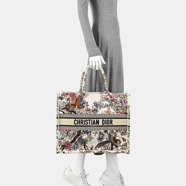 Book Tote Large Canvas Beige